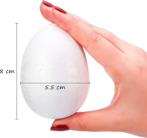 Zonon 15 Pieces Foam Egg White Craft Egg Foam Natural Polystyrene Handmade Ball for Easter DIY Craft Home Decoration(8 x 5.5 cm/ 3.15 x 2.17 Inche...