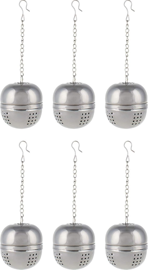 Metal Cool Japanese Tea Infuser - Pack of 6 - Chinese Tea Cage Balls Dishwasher Safe - Large Stainless Steel Loose Tea Steeper for Kettle...