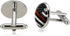 American Flag Tie Bar Clip and Cufflinks Set - Silver Colored Metal Plated - Luxury Clothing Accessories (Thin Red Line)...