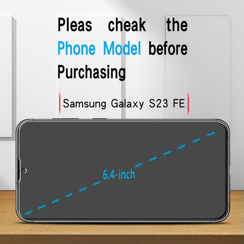 Slanku [3 Pack for Samsung Galaxy S23 FE 5G Tempered Glass Screen Protector Film, Support Fingerprint Unlock, Case Friendly, Anti-Scratch...