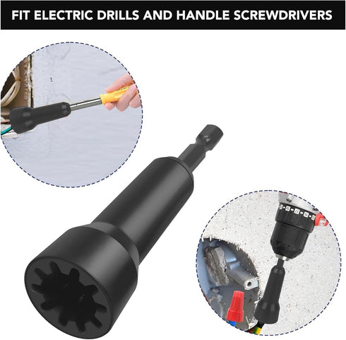 Wire Twisting Tool, Wire Nut Driver, 1/4 Chuck Wire Twisting Spinner Wire Tool for Drill and Wire Connector Driver (Black)...