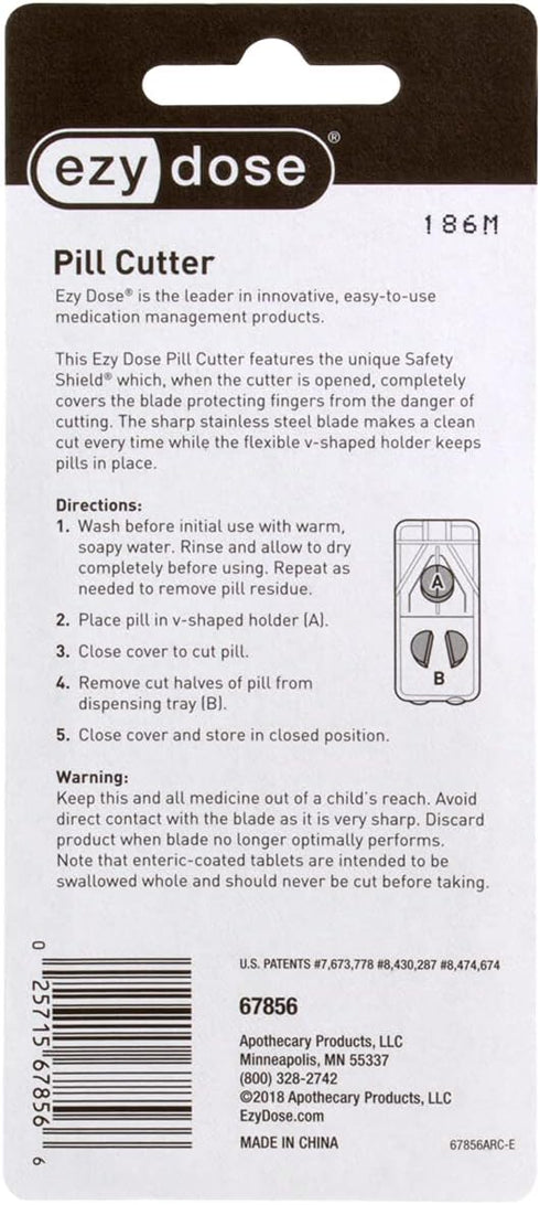 EZY DOSE Ezy Dose Pill Cutter with Safety Shield ?Safely Cut Pills and Vitamins ?Pill Splitter , Colors may vary...