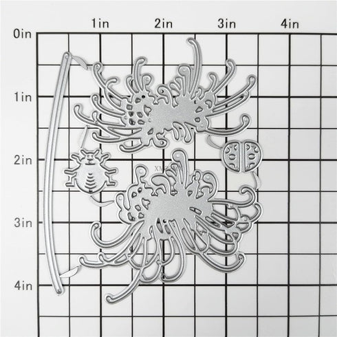 Equinox Flowers Metal Cutting Dies for Card Making, Paper Embossing Die Cuts Kit Templates, Storage Pockets Supplies, Photo Frame Album DIY Scrapb...