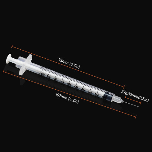1ml 1cc 29 Gauge x 13mm (1/2") Disposable Lab Supplies, Individual Packing, Pack of 50...