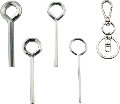5IN1 Ring Allen Wrench Set - 5/64" 1/8" 5/32" 7/32" Allen Key Door Keys with 1 Keychain for Push Bar Panic Exit Device...