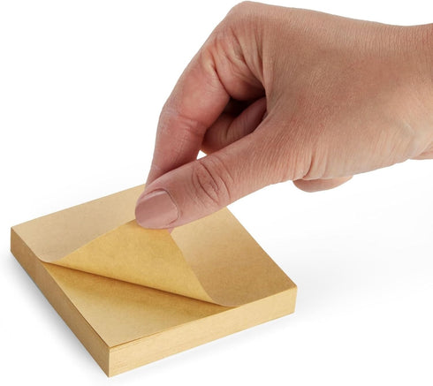 Juvale 6-Pack Kraft Paper Sticky Notes 3x3 inch, Brown Self-Adhesive Memo Notepad Set, Self-Stick Note Pads for Office Work, Home, School, Teacher...