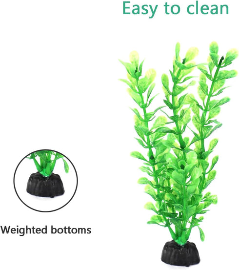 AQUANEAT Fish Tank Plants, Aquarium Plants Plastic, Green Fish Tank Decorations, 10pcs...