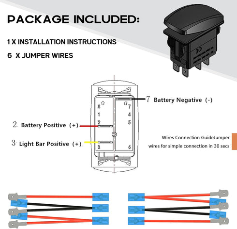 Xislet 2Pcs UTV Rocker Switch 12V 20A 3-Pin Blue LED Marine Rocker Switch for Polaris RZR Ranger 570-1000 XP SXS Maverick X3 Pioneer ATV Golf Cart...