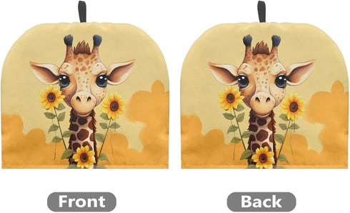 Giraffe Sunflower Print Tea Cozy for Ladies Gift Teapot Cover Home Decorative Accessory Insulated Teapot Cozy for Dust Proof Keep Warm Yellow Kett...