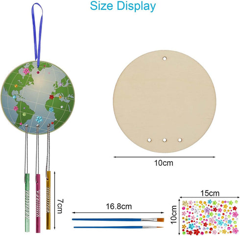 9 Pack Wind Chime Kit for Kids Make You Own Ball Wind Chimes DIY Paint Wooden Art and Craft for Girls Boys Ball Craft for Art Activities Brthday P...