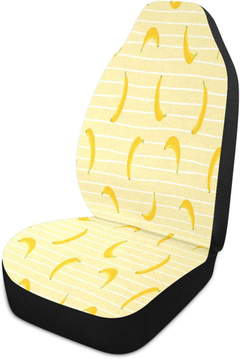 Yellow Solid Banana Car Seat Covers,Universal Auto Front Seats Protector Automotive Vehicle Seat Cover for Most Cars, Van,Trucks, SUV 1 set...