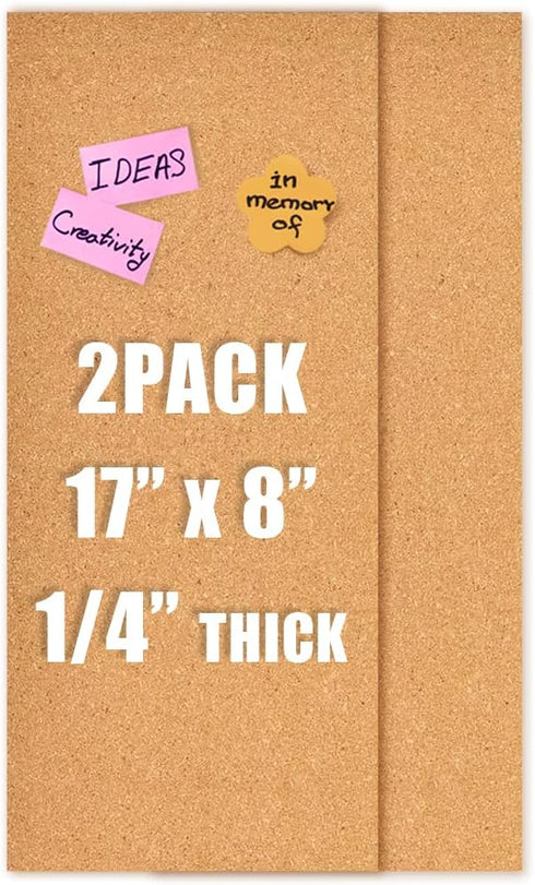 17x8" Cork Board Tiles Bulletin Board, 1/4" Thick Self-Adhesive Cork Boards for Walls, Cork Tiles Vision Board for Home, Office, School, Bulletin ...