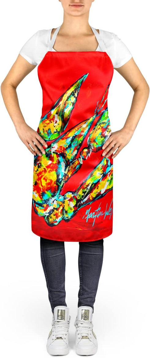 Caroline's Treasures MW1248APRON Hot Head #2 Crawfish Apron Cooking Kitchen Server Baking Crafts Gardening for Adult Women Men, Unisex, Large, Mul...