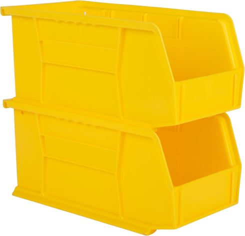 Hudson Exchange 11" x 5-1/2" x 5" Plastic Stackable Storage Bin and Hanging Container (Yellow)...