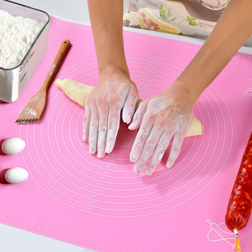 Silicone Baking Mat for Rolling Out Pastry Dough, 20 x 16 Inches, Pink...