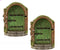 2Pcs Green Fairy Door Wooden Miniature Fairy Garden Doors Outdoor Mini Fairy Gnome House Accessories for Tree Trunk Ornaments Garden Miniatures, O...