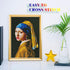 ROSTITCH Stamped Cross Stitch Kits- The Girl with The Pearl Earring Cross Stitch Kits for Beginners Adults Needlepoint Cross-Stitch,Embroidery Kit...