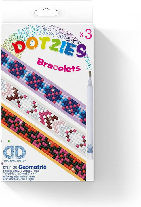DIAMOND DOTZ ® DOTZIES - Geometric, Diamond Art Bracelet Making Kit Adults, DIY Bracelet Kit, Diamond Painting Bracelet Kit for Adults, Bracelet M...