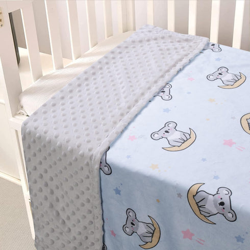Baby Blanket for Boys Girls Soft Minky with Double Layer Dotted Backing, Cartoon Printed 30 x 40 Inch Toddler Blanket (Cute Koala)...