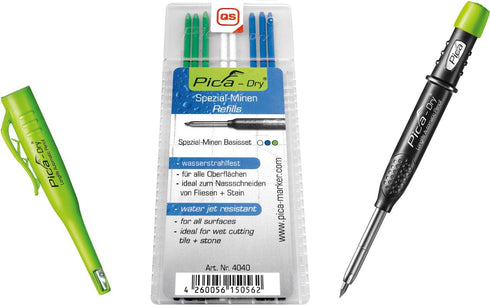 Pica Dry Automatic Pen + Green White Blue Refills 3 Blue, 2 White, 3 Green...