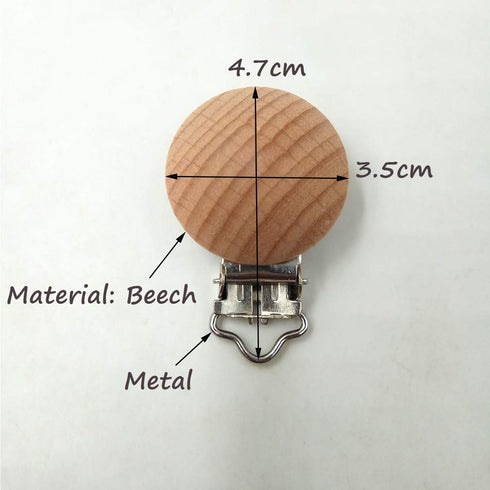 Natural Beech Wood Pacifier Clips Teething Grasping Toy Suspender Clips Charm DIY Wood Pacifier Clip Holder Accessories (3.5cm withouthole)...