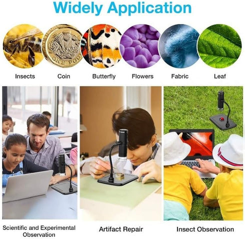 Portable WiFi Digital Microscope, 1000X Zoom HD 1080P Electronic Microscope, Black...