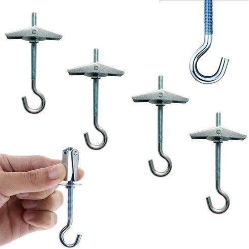 Lainrrew 8 Pack Ceiling Hooks for Hanging Plants, Swag Hooks with Screws and Toggle Wings for Wall Fixing...