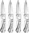4 Pack Self-Defense Folding Knife With Key Ring Easy To Everyday Carry, Outdoor Survival Stainless Steel Pocket Knife (Silver)...
