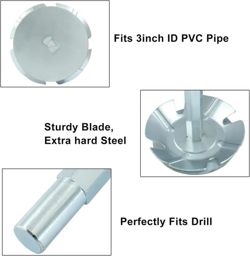 PVC Pipe Reamer, 3 Inch Plumbing PVC Fitting Socket Saver Efficient Plumbing Fitting Saver Tool for Removing SCH 40 from Hub - Perfect for 1/2" Sp...