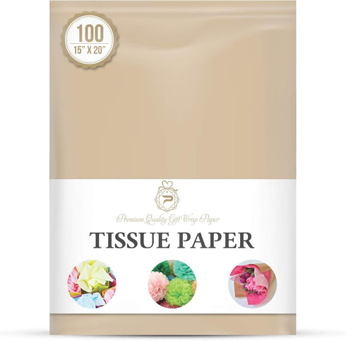 Neutral Gift Wrapping Tissue Paper for Gift Packaging, Floral, Birthday, Christmas, Halloween, DIY Crafts and More 15" X 20" 100 Sheets...