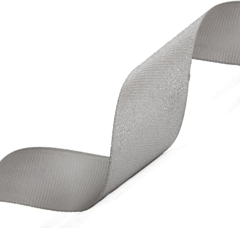 Morex Ribbon Dazzle Glitter Grosgrain Ribbon, 7/8-Inch by 20-Yard, Shell Grey (99005/20-007)...