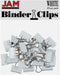 JAM PAPER Colorful Binder Clips - Small - 3/4 Inch (19 mm) - White Binderclips - 25/Pack...