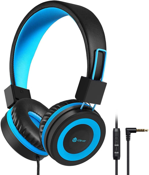 iClever HS14 Kids Headphones with Microphone, 85/94dB Volume Limited, Foldable Wired Kids Headset for Boys/Girls/Tablet/Travel/School......