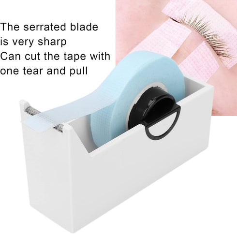 Eyelash Extension Tape Dispenser, Professional Eyelash Extension Tape Dispenser Holder Portable Desktop Tape Cutter for Home Salon Cuttrering (whi...