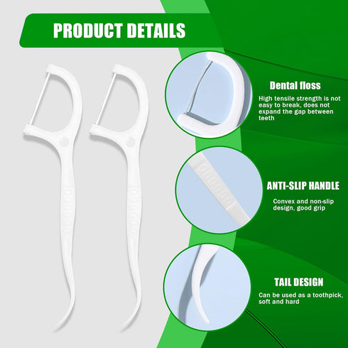 AOCEAN Dental Floss Picks - Travel Floss with Toothpicks - Professional Threader Flossers with 2 Boxes & 2 Cases - Ideal for Family Hotel and High...