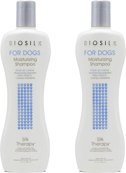 BioSilk for Dogs Silk Therapy Moisturizing Shampoo | Best Moisturizing Shampoo for All Dogs And Dogs With Dry, Itchy, and Sensitive Skin | 12 Oz D...