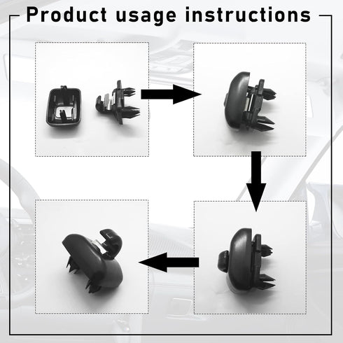 2 PCS Sun Visor Bracket Hook Clip, Upgraded Base Makeup Mirror Fixing Bracket, Car Interior Sunscreen Holder Hook, Compatible with A3 A4 LA 5A 6L ...