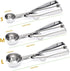 Ice Cream Scoop, 3Pcs Cookie Scoop Set, 18/8 Stainless Steel Cookie Dough Scoop, Cookie Scoops for Baking Set of 3, Ice Cream Scooper with Trigger...
