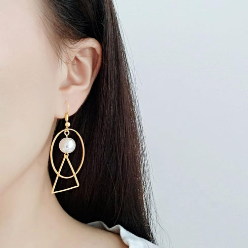 100Pcs Earring Beading Hoops for Jewelry Making,50Pcs Round Earrings Findings Hoops 50Pcs Triangle Earring Beading Hoops for DIY Craft Jewelry Mak...