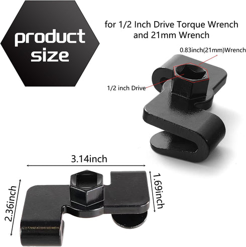 1 PC Automotive Wrench Extender Tool, 1/2" 0.82" Steel Hex Wrench Driver Conversion Adapter, Repair Accessories, Compatible with Most Car Models, ...