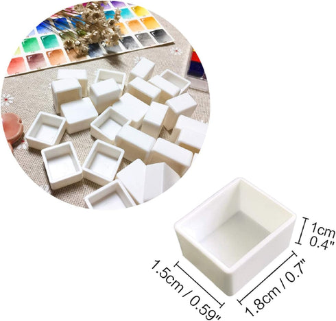 120pcs Empty Half Pans Plastic Paint Kits with Magnetic Square for Watercolor Oils Or Acrylics Paint Travel Tin Case DIY Watercolor Palette Art Dr...