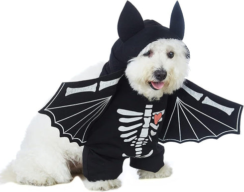 Dog Halloween Costume Pet Bat Clothes Puppy Halloween Cosplay Hoodies Cat Skull Shirts (L)...
