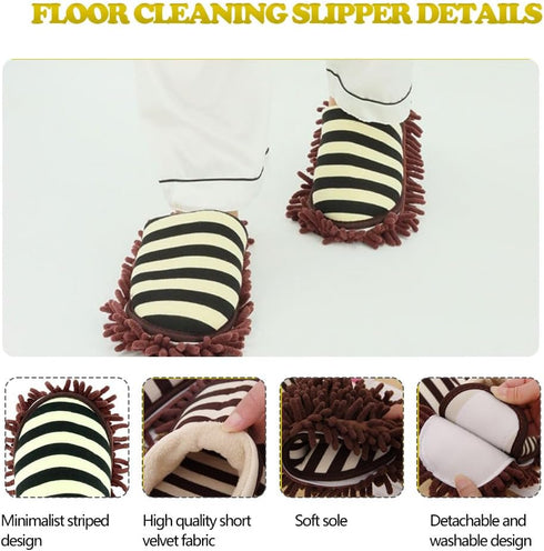 Cleaning Slippers Microfiber Slipper Detachable Mopping Shoes House Floor Cleaning Mop Chenille Sole,One Size (Royal Blue)...