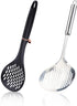 TENTA Kitchen 2pcs Pasta Spoon Kitchen Spoons Spider Strainer Metal Strainer Wok Utensils Spider Skimmer Stainless Steel & Nylon Slottes Spoon, Sp...