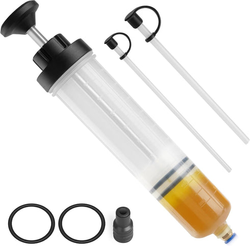 500CC Fluid Extractor, Fluid Syringe Pump, Oil Extractor for Cars/Ships/Engines/Lawn Mowers Fluid Extraction and Filling, with 2 Transparent Hose...