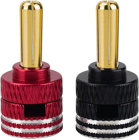 TCRC 2PCS Aluminum Heatsink 5mm Bullet Plug Connectors & Grips for Li-Po and Li-HV Hardcase Power (Red + Black)...