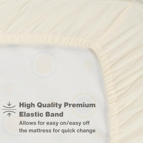 Everyday Kids Fitted Crib Sheet, 100% Soft Breathable Microfiber Baby Sheet, Fits Standard Size Crib Mattress 28in x 52in, Beige Nursery Sheet...