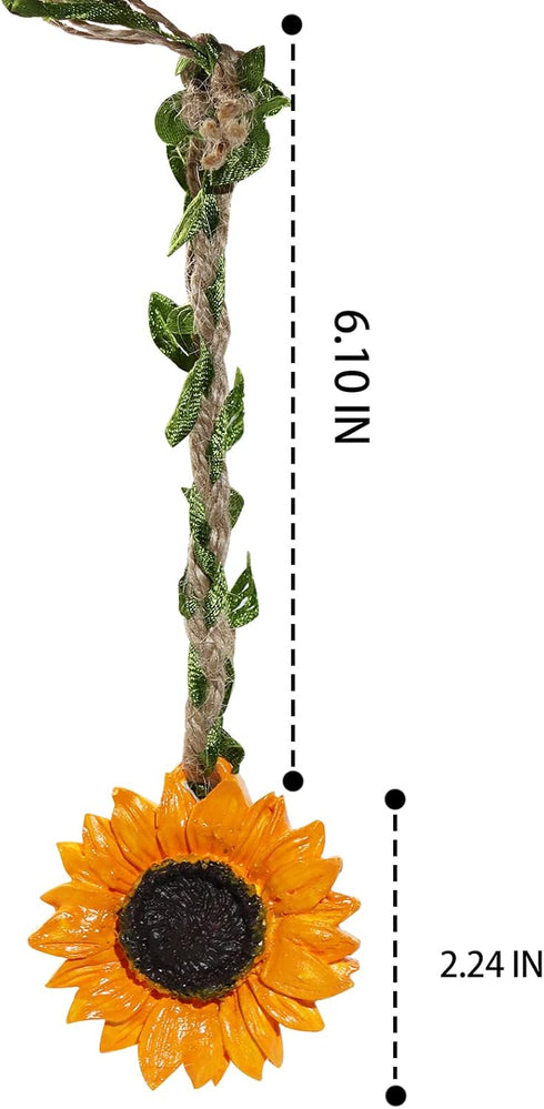 Sunflower Car Interior Rear View Mirror Hanging Accessories - Aesthetic Car Rearview Charms Decorations - Ladies and Men Car Decoration Accessorie...