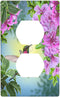 Hummingbird Wall Plates Switch Covers Small Bird Violet Flowers Green Leaves Duplex Outlet Cover Plug Plate For Home Decor Office Standard...