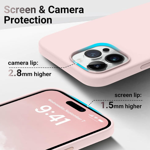 AOTESIER Shockproof Series iPhone 14 Pro Max Case, Silicone Ultra Slim Thin Cover, Full-Body Protective Phone Case for iPhone 14 ProMax Case, 6.7 ...